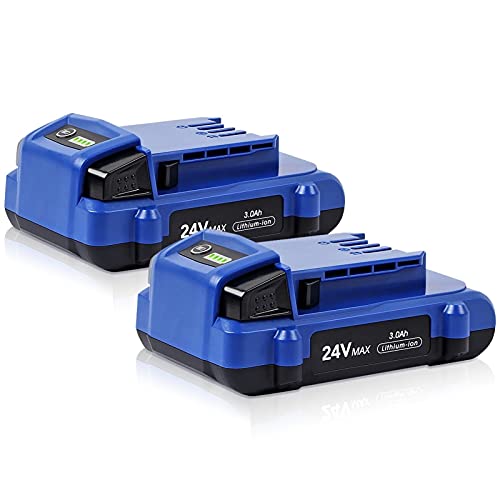 Batería-de-iones-de-litio-DSANKE-de-24-V-y-3,0-Ah-para-herramientas-inalámbricas-Kobalt-24-V-Max-KB624-03,-KB524-03,-KB424-03,-KB224-03,-KB124-03,-0673802-y-1051230-(paquete-de-2)-[No-compatible-con-herramientas-Snow-Joe-y-Sun-Joe-de-24-V]