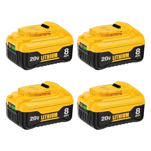 FDTXJYCQ---Paquete-de-4-baterías-de-repuesto-de-8000-mAh-para-Dewalt-20-V-Max,-compatible-con-la-batería-de-iones-de-litio-Dewalt-Volt-DCB200-DCB201-DCB206-DCB207,-compatible-con-herramientas-eléctricas-inalámbricas-Dewalt-de-20-V.
