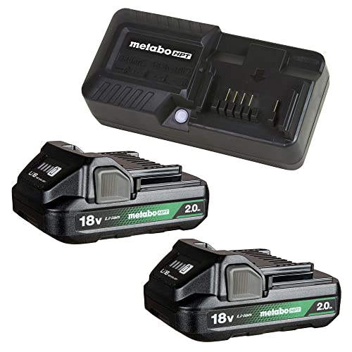 Kit-de-2-baterías-y-cargador-Metabo-HPT-de-18-V-|-Baterías-de-2.0-Ah-con-indicador-de-carga-|-UC18YKSLS
