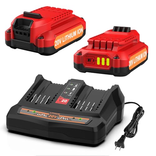 Paquete-de-2-baterías-de-repuesto-Bakipante-de-3,5-Ah-y-20-V,-con-cargador,-compatibles-con-las-baterías-Craftsman-V20-de-20-voltios-CMCB205,-CMCB202,-CMCB204,-CMCB206,-CMCB201,-CMCB100,-CMCB124-y-el-cargador-CMCB104.