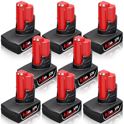 Batería-de-repuesto-Dxotovs-de-8-piezas-de-12-V-y-8-Ah-para-Milw-M-12,-compatible-con-herramientas-inalámbricas-de-12-V-48-11-2440,-48-11-2402-y-48-11-2411-(8-piezas-de-8-Ah)