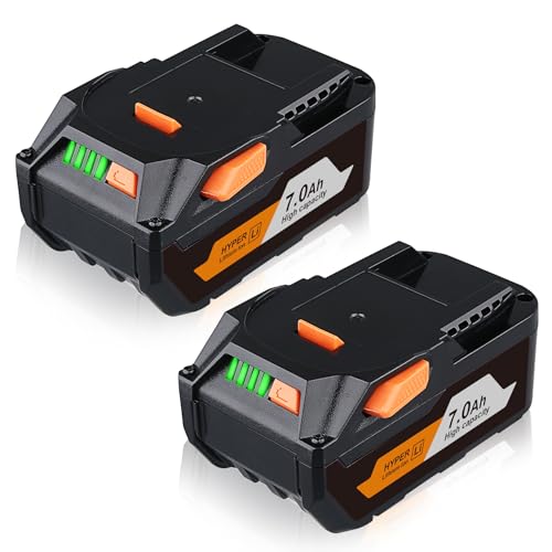 VANTTECH-7.0Ah-R840087-18V-Compatible-con-batería-Ridgid-de-18-voltios-R840087-R840086-R840084-R840083-AC840086-AC840085-Reemplazo-para-herramienta-eléctrica-inalámbrica-Ridgid-de-18-V-Batería-de-iones-de-litio-(paquete-de-2)