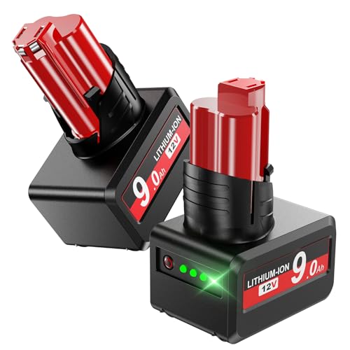 Nuevo-reemplazo-mejorado-para-batería-Milwaukee-M12-9.0-2/pk-Compatible-con-herramientas-eléctricas-M12-100%-compatible-con-todos-los-cargadores-originales-de-Milwaukee