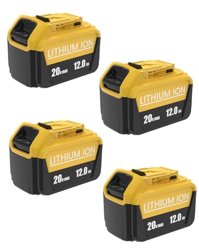 Batería-de-iones-de-litio-de-repuesto-Moticett-para-Dewalt-20-V-MAX-(12-Ah,-DCB205,-DCB210,-DCB200,-paquete-de-4)