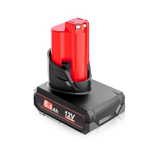 Batería-de-iones-de-litio-de-12-V-y-6500-mAh-para-Milwaukee-M12-(48-11-2401,-48-11-2412,-48-11-2440,-48-11-2425-y-48-11-2450).-Compatible-con-herramientas-eléctricas-inalámbricas-de-12-V-y-cargadores-(48-59-2401-y-48-59-1204).