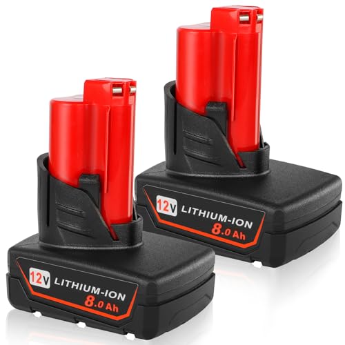 Batería-de-repuesto-Totoplus-de-8000-mAh-y-12-V-para-Milwaukee:-paquete-de-2-baterías-compatibles-con-herramientas-eléctricas-inalámbricas-Milwaukee-48-11-2411,-48-11-2440,-48-11-2420,-48-11-2401-y-48-11-2425