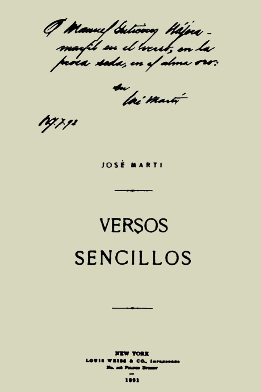 Libro: Colección José Martí: Versos sencillos