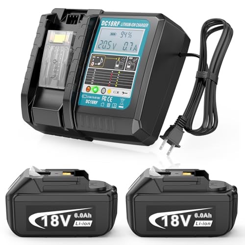 Djsanu---2-baterías-de-litio-de-larga-duración-de-18-V-y-6-Ah-con-cargador-rápido-para-Makita-(18-V,-...