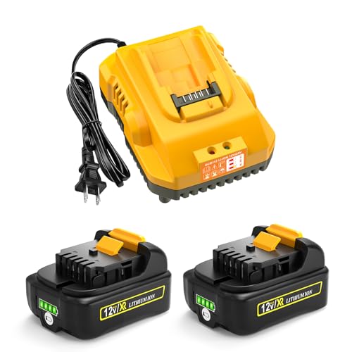 Batería-Lenoya-de-12-V-(3000-mAh),-repuesto-para-Dewalt-(12-V,-2-unidades)-con-cargador-DCB112-de-12-V/20-V