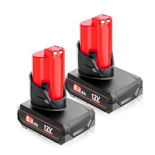 Paquete-de-2-baterías-de-iones-de-litio-de-12-V-y-6,5-Ah-para-Milwaukee-M12-(48-11-2401,-48-11-2412,-48-11-2440,-48-11-2425-y-48-11-2450).-Compatible-con-herramientas-eléctricas-inalámbricas-de-12-V-y-cargadores-48-59-1204-y-48-59-2401.