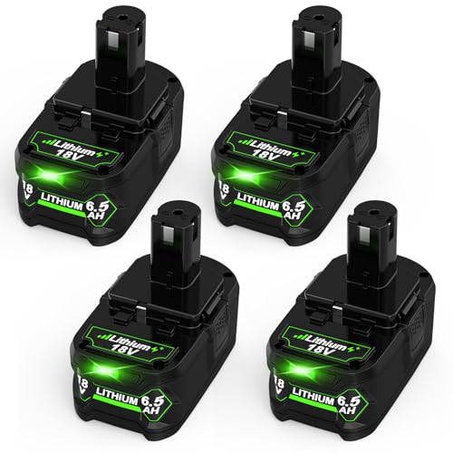 BAVRUY---Paquete-de-4-baterías-de-repuesto-de-alta-capacidad-de-18-V-y-6,5-Ah-para-Ryobi-de-18-voltios,-compatible-con-Ryobi-P102,-P103,-P104,-P105,-P107,-P108,-P109,-P190-y-P122
