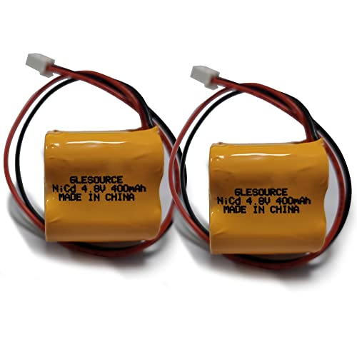 GLESOURCE-(paquete-de-2)-Batería-de-repuesto-de-Ni-CD-de-4,8-V-para-MK-Power-MH29673,-CUSTOM-196,-Dantona-BL93NC484,-BST-D-2/3AA400MAH,-OSA162-ANIC1361,-luz-de-emergencia-para-señal-de-salida