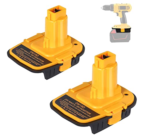 JJXNDO---Adaptador-de-batería-Dewalt-de-20-V-a-18-V-(paquete-de-2),-DM18D,-versión-mejorada,-convertidor-DCA1820-para-baterías-Dewalt-de-20-V-y-Milwaukee-M-18,-compatible-con-herramientas-eléctricas-DeWalt-de-18-V-(NiCad-y-NiMH).