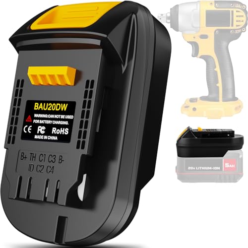 Adaptador-Fybemax-BAU20DW-para-batería-de-litio-Bauer-de-20-V,-compatible-con-herramientas-eléctricas-Dewalt-de-20-V.-Adaptador-de-batería-para-herramientas-Bauer-y-Dewalt-(solo-adaptador).