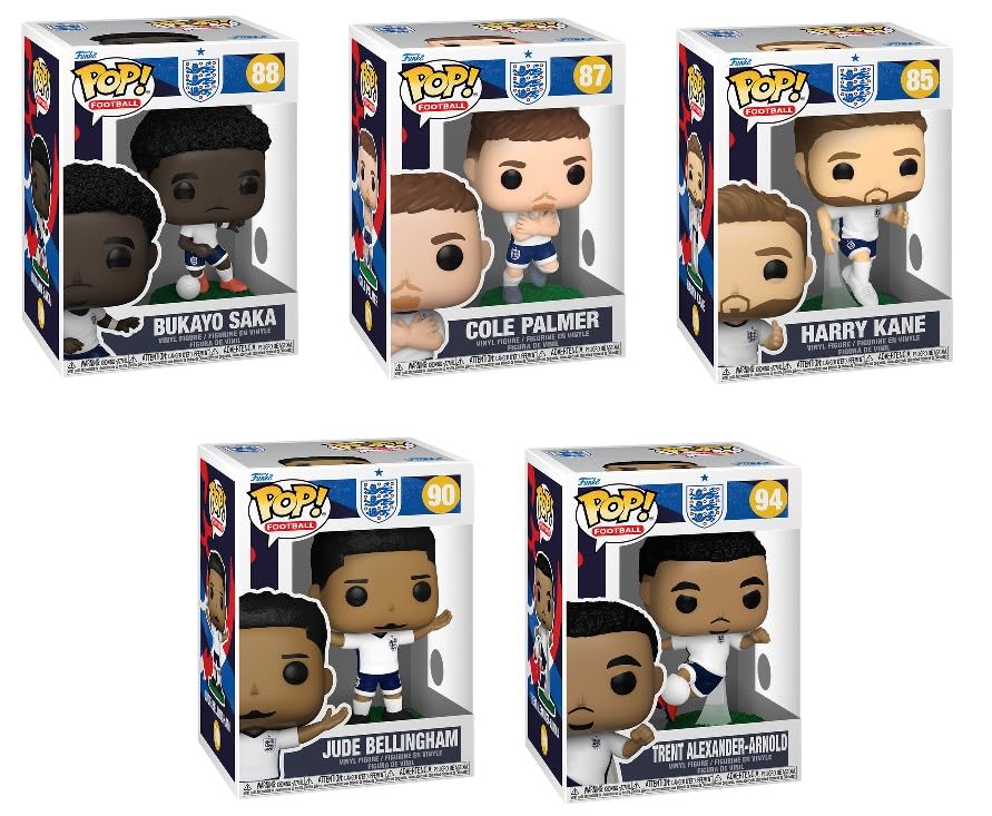 Funko Pop! Fútbol Americano England 2026 World Cup Series 1 Vinyl Figures, Set of 5, #85-94