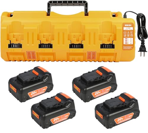 Paquete-de-4-baterías-de-repuesto-de-20-V-y-6-Ah-para-Dewalt-20-V-Max-con-estación-de-carga-DCB104