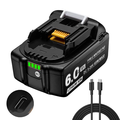 Batería-de-repuesto-Aokcsha-de-6.0-Ah-para-Makita-de-18-V,-compatible-con-baterías-BL1830B,-BL1840B,-BL1850B,-BL1860B-y-BL1815B-de-18-voltios.-Incluye-puerto-de-carga-rápida-USB-C-y-batería-de-iones-de-litio-de-18-V.
