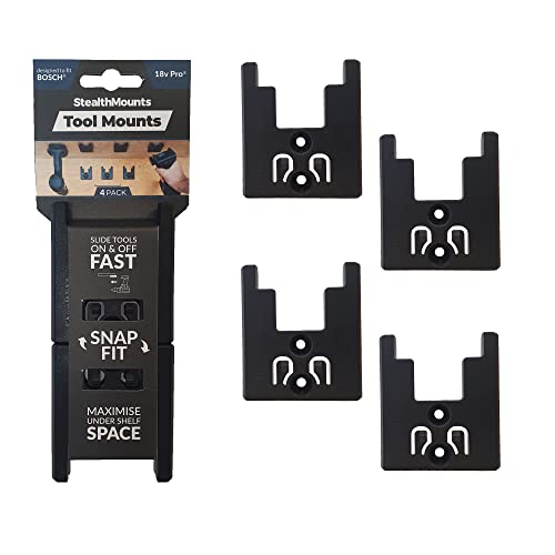Portaherramientas-StealthMounts-compatible-con-Bosch-de-18-V-(paquete-de-4)---Negro-|-Soportes-de-herramientas-con-bloqueo-StealthMounts-|-Fabricado-en-el-Reino-Unido