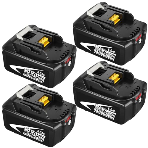 Batería-de-iones-de-litio-Nyveyoo-de-18-V-y-6,0-Ah-(paquete-de-4)-compatible-con-baterías-Makita-LXT-de-18-voltios-BL1860B,-BL1850B,-BL1840B,-BL1830B-y-BL1815B.