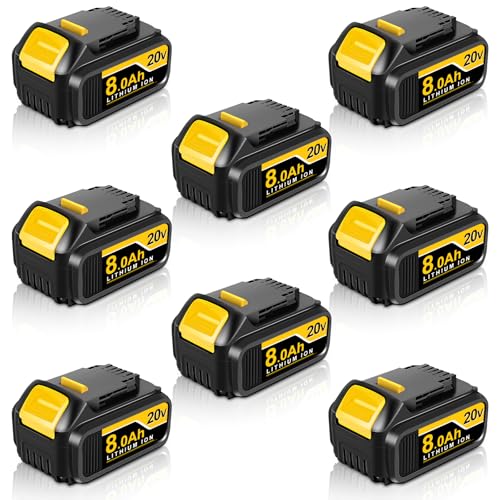 8-baterías-de-8000-mAh-y-20-V-de-repuesto-para-Dewalt-20-V-Max,-compatibles-con-baterías-Dewalt-20-V,-serie-DCB200-y-DCB203,-herramientas-eléctricas-inalámbricas-con-indicador-LED-(8000-mAh,-8-unidades)