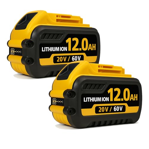 Paquete-de-2-baterías-Dianzoique-de-12000-mAh-para-reemplazo-de-baterías-Dewalt-de-20-V-y-60-V-máx.-Compatible-con-DCB606,-DCB609,-DCB612,-DCB201,-DCB200,-DCB206-y-DCB207.-Compatible-con-herramientas-eléctricas-inalámbricas-y-cargadores-Dewalt.
