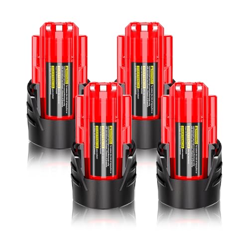 Paquete-de-4-baterías-de-iones-de-litio-de-12-V-y-3-Ah-para-Milwaukee-M12-(48-11-2401,-48-11-2412,-48-11-2440,-48-11-2425-y-48-11-2450).-Compatible-con-herramientas-eléctricas-inalámbricas-de-12-V-y-chaquetas-térmicas-Milwaukee.