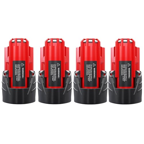 Paquete-de-4-baterías-de-repuesto-de-12-V-y-3,5-Ah-para-Milwaukee-M12-(Litio,-48-11-2411,-48-11-2420,-48-11-2401,-48-11-2402-y-48-11-2401)-para-herramientas-inalámbricas.