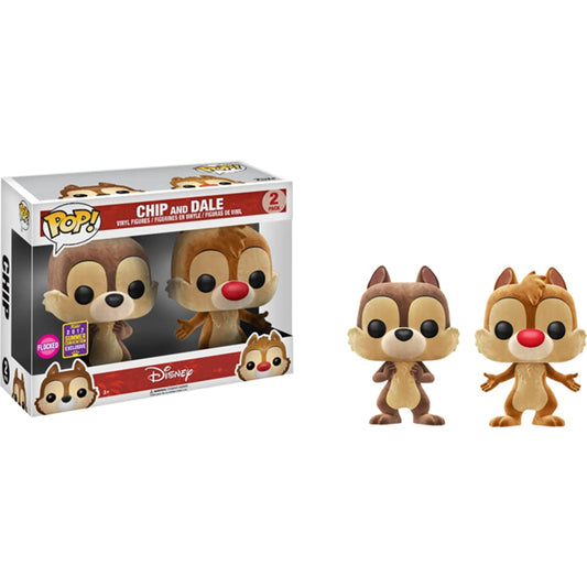 Funko POP Disney: Chip & Dale Flocked Vinyl Figures - 2 Pack SDCC 2017 Exclusivo