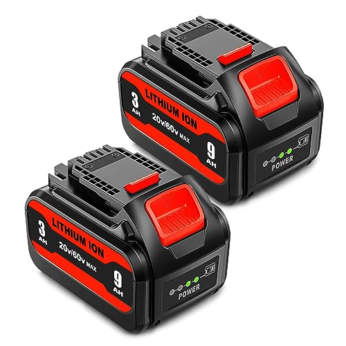 Batería-de-litio-Lizone-DCB606-DCB609-de-9-Ah-y-60-V-(paquete-de-2)-para-Dewalt-(20-V,-60-V,-DCB609-2,-9-Ah,-DCB606-2,-6-Ah,-60-V-máx.)