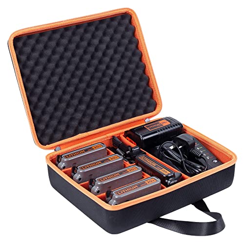 Khanka---Estuche-rígido-para-almacenamiento-de-baterías,-repuesto-para-Black+Decker-20-V/40-V-Max-XR-y-cargador.-Admite-baterías-de-20-V-y-60-V-de-1,3/1,5/2,0/2,5/3,0/4,0-Ah-y-cargador-(solo-estuche).