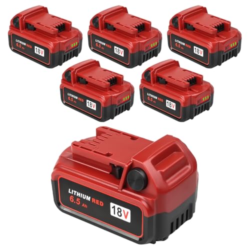 Batería-de-repuesto-mejorada-TeenPower-(paquete-de-6)-para-Milwaukee-M-18-(6500-mAh)-para-Milwaukee-48-11-1820,-48-11-1840,-48-11-1850,-48-11-1828,-48-11-1862,-48-11-1852,-48-59-1812-y-48-59-1802-(rojo)