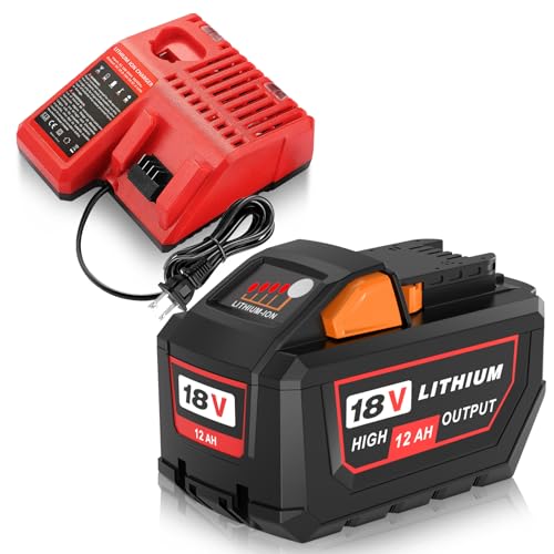 Kit-combinado-de-batería-y-cargador-de-12,0-Ah-para-Milwaukee-de-18-V.-Compatible-con-baterías-Milwaukee-de-18-V-de-alto-rendimiento-(48-11-1812,-48-11-1815,-48-11-1860,-48-11-1890,-48-11-2230-y-48-11-2830).