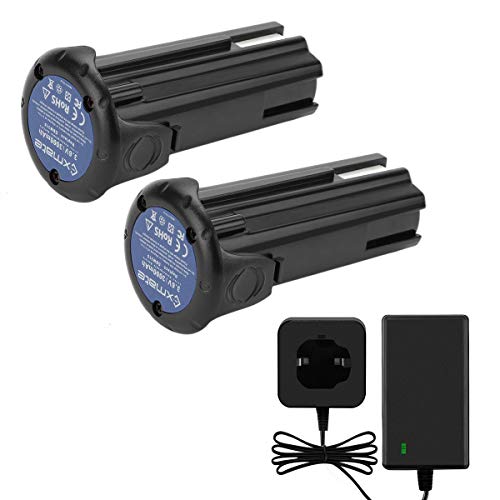 Batería-Exmate-(2-unidades,-3,0-Ah,-3,6-V)-compatible-con-herramientas-eléctricas-inalámbricas-Hitachi-EBM315,-326263,-326299,-DB3DL,-DB3DL2,-FDB-3DL,-NT50GS,-NT65GA,-NT65GS-y-NT65GB-con-cargador-de-3,6-V.