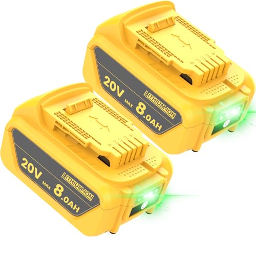 Bonacell---Paquete-de-2-baterías-de-repuesto-de-8,0-Ah-para-Dewalt-20-V-Max,-compatible-con-herramientas-inalámbricas-Dewalt-20-V-Max-XR-DCB206-DCB200-DCB201-DCB204-DCB207-Series-DCD/DCF/DCG