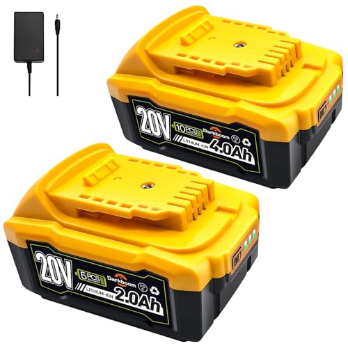 Darkboom-2-baterías-de-2,0-Ah-y-4,0-Ah,-20-V-máx.,-compatibles-con-herramientas-Dewalt.-Incluye-adaptador-y-cargador-de-batería.