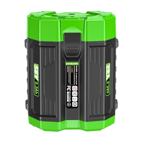 Batería-Sydelway-de-56-V-y-5,3-Ah-para-EGO-(batería-BA2800,-BA2800T,-BA4200,-BA1400,-BA1400T,-BA2242T,-BA1120).-Compatible-con-todas-las-herramientas-eléctricas-de-56-V.