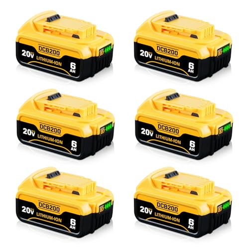 Paquete-de-6-baterías-de-litio-DCB200-de-6000-mAh-de-repuesto-para-Dewalt-de-20-V,-compatibles-con-Dewalt-DCB206,-DCB201,-DCB207-y-herramientas-eléctricas-inalámbricas-de-las-series-DCD/DCF/DCG/DCS.