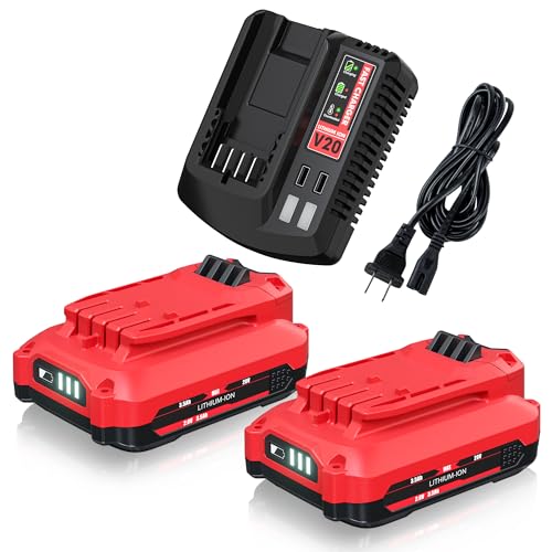 Paquete-de-2-baterías-de-litio-de-20-V-y-3,5-Ah-de-repuesto-para-Craftsman-de-20-V-V20-y-kit-de-cargador-para-CMCB202,-CMCB203,-CMCB204,-CMCB206,-CMCB201,-CMCB100,-CMCB124-con-cargador-Craftsman-de-20-V-CMCB104.