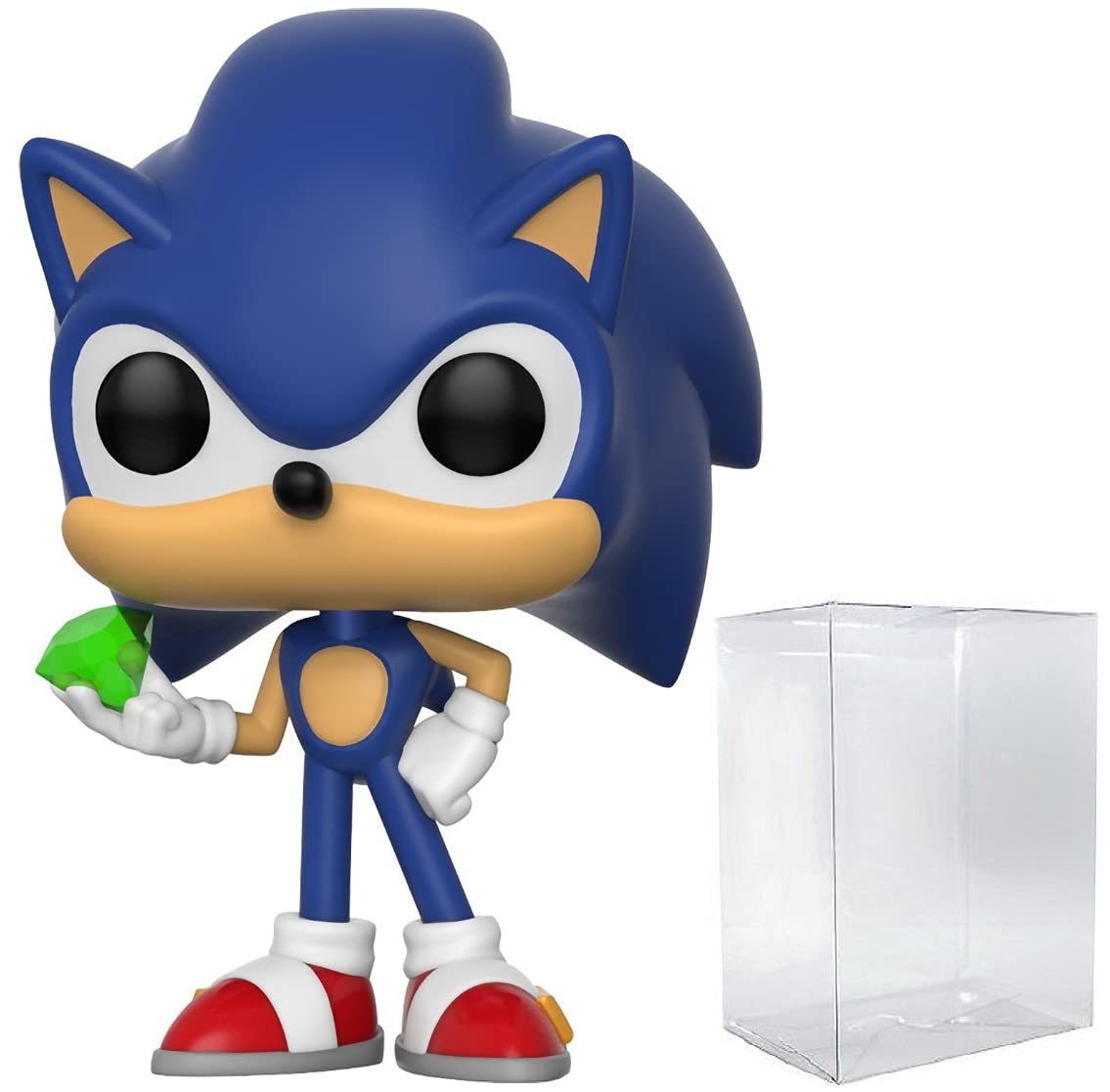 Funko Pop: POP Funko Sonic The Hedgehog - Sonic with Emerald Figura de Vinilo (Bundled with Compatible Box Protector Case)