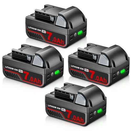 PREZOYE---Paquete-de-4-baterías-de-repuesto-de-18-V-y-7-Ah-48-11-1840-para-herramientas-eléctricas-inalámbricas-Milwaukee,-compatibles-con-baterías-de-litio-de-Milwaukee-48-11-1840,-48-11-1850,-48-11-1812,-48-11-1828-y-48-11-1820