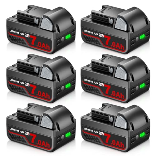 PREZOYE---Paquete-de-6-baterías-de-repuesto-de-18-V-y-7-Ah-(48-11-1840)-para-herramientas-eléctricas-inalámbricas-Milwaukee,-compatibles-con-baterías-de-litio-de-Milwaukee-48-11-1840,-48-11-1850,-48-11-1812,-48-11-1828-y-48-11-1820