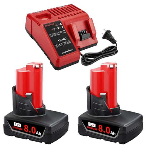Kulatiom---Paquete-de-2-baterías-de-12-V-y-8-Ah-de-repuesto-para-Milw-M-12-y-kit-de-cargador-compatible-con-los-paquetes-de-herramientas-Milw-de-12-V-48-11-2420,-48-11-2401,-48-11-2411-y-48-11-2402-(paquete-de-2-+-C)