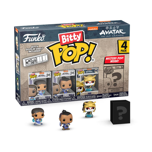 Funko Bitty Pop! Avatar: El Último Maestro del Aire - Katara, Sokka, Suki, & A Surprise Mystery Mini Figura - 0.9 Pulgadas () Coleccionable - Stackable Display Shelf Included