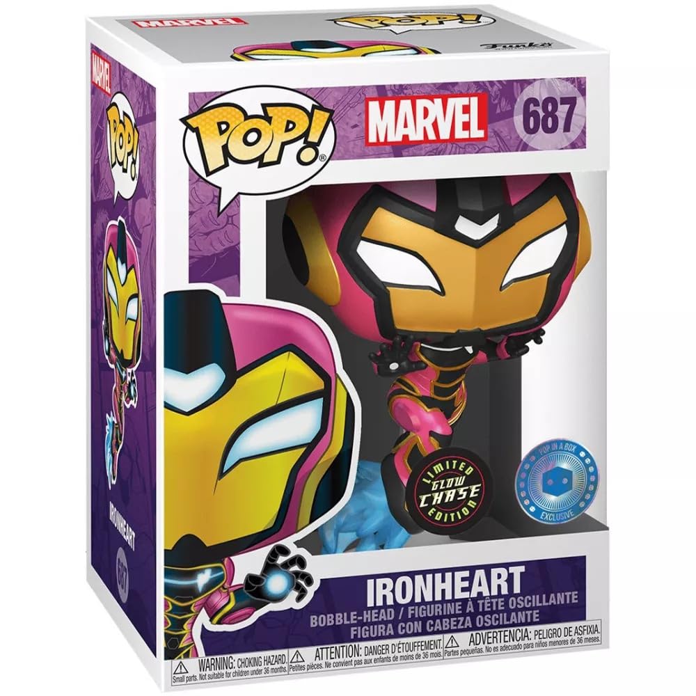 Funko Pop! Marvel Iron Man Ironheart GITD Brilla en la Oscuridad Chase Exclusivo Figura