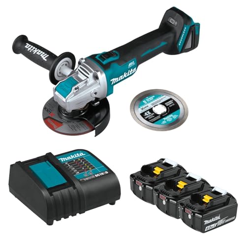 Paquete-de-inicio-de-batería-y-cargador-de-iones-de-litio-Makita-BL1840BSCX3-LXT®-de-18-V-(4,0-Ah)-con-amoladora-X-Lock-de-regalo