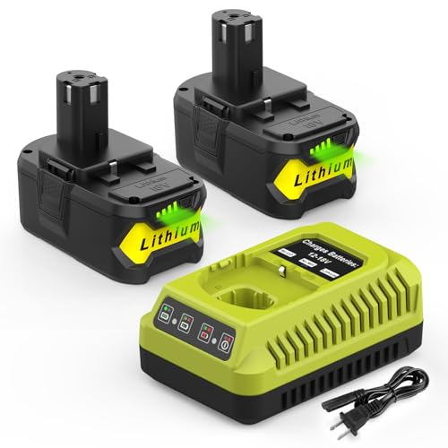 BECDXPal---Paquete-de-2-baterías-P108-de-6500-mAh-(reemplazo)-para-Ryobi-de-18-V-y-cargador-combinado,-compatible-con-baterías-Ryobi-One+-de-18-V,-P102,-P103,-P104,-P105,-P106-y-P107.