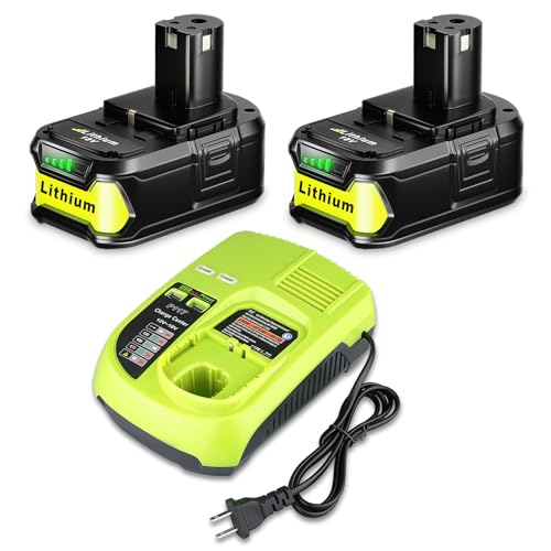 Masione---Paquete-de-2-baterías-P108-de-6,0-Ah-+-cargador-P117-(repuesto-combinado-para-batería-Ryobi-de-18-V,-compatible-con-Ryobi-P108,-P107,-P104,-P105-y-P102)-con-cargador-260051002,-P117-y-P118