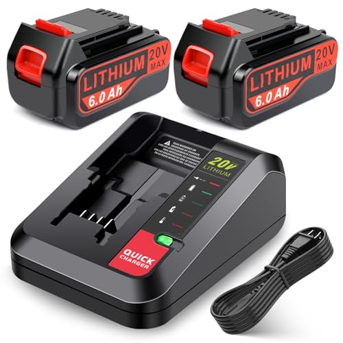 Batería-ARyee-LB2X4020-de-6,0-Ah-y-20-V-para-Black-and-Decker-20-V-Max-LBXR20-LB20-LBX20-LBXR2020-LBX4020-LBX4020,-herramientas-inalámbricas,-con-cargador-de-20-V-PCC685L