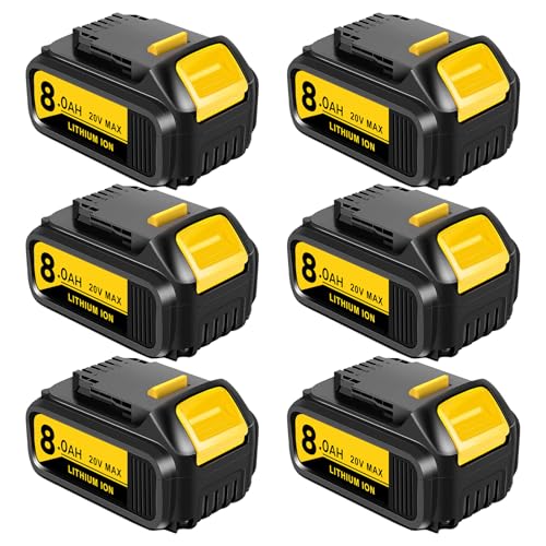 Kulatiom---Batería-de-repuesto-de-6-piezas-de-8,0-Ah-y-20-V-para-Dewalt-(20-V),-compatible-con-herramientas-eléctricas-inalámbricas-Dewalt-DCB206,-DCB204,-DCB200-y-DCB180-(6-piezas-de-8,0-Ah)