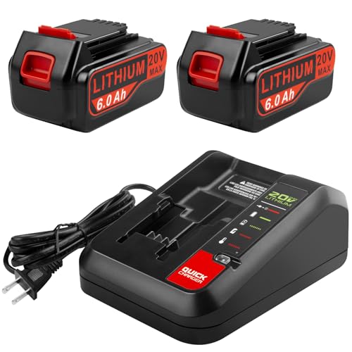 TREE.NB---Batería-de-litio-de-repuesto-(2-paquetes,-6,0-Ah,-20-V)-para-Black-&-Decker-con-cargador,-compatible-con-herramientas-inalámbricas-LBXR20,-LBXR20B,-LBXR20-OPE,-LBXR2020,-LBXR20,-LB20,-LBX20,-LB2X4020